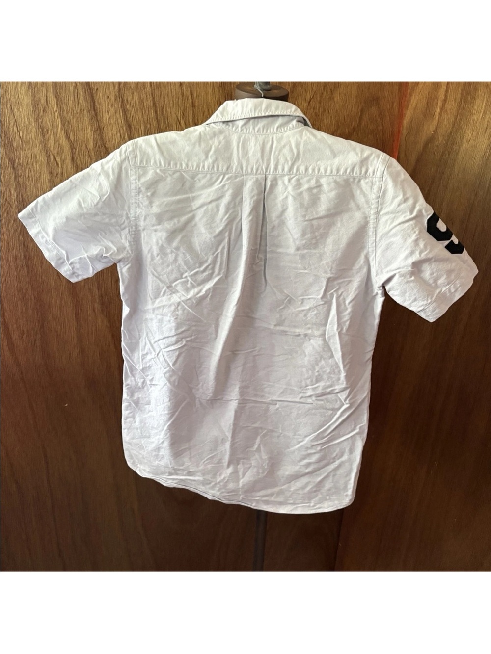 BAPE sz M Light Gray Short Sleeve Cotton Button Down Bathing Ape Head Logo - Picture 3 of 10